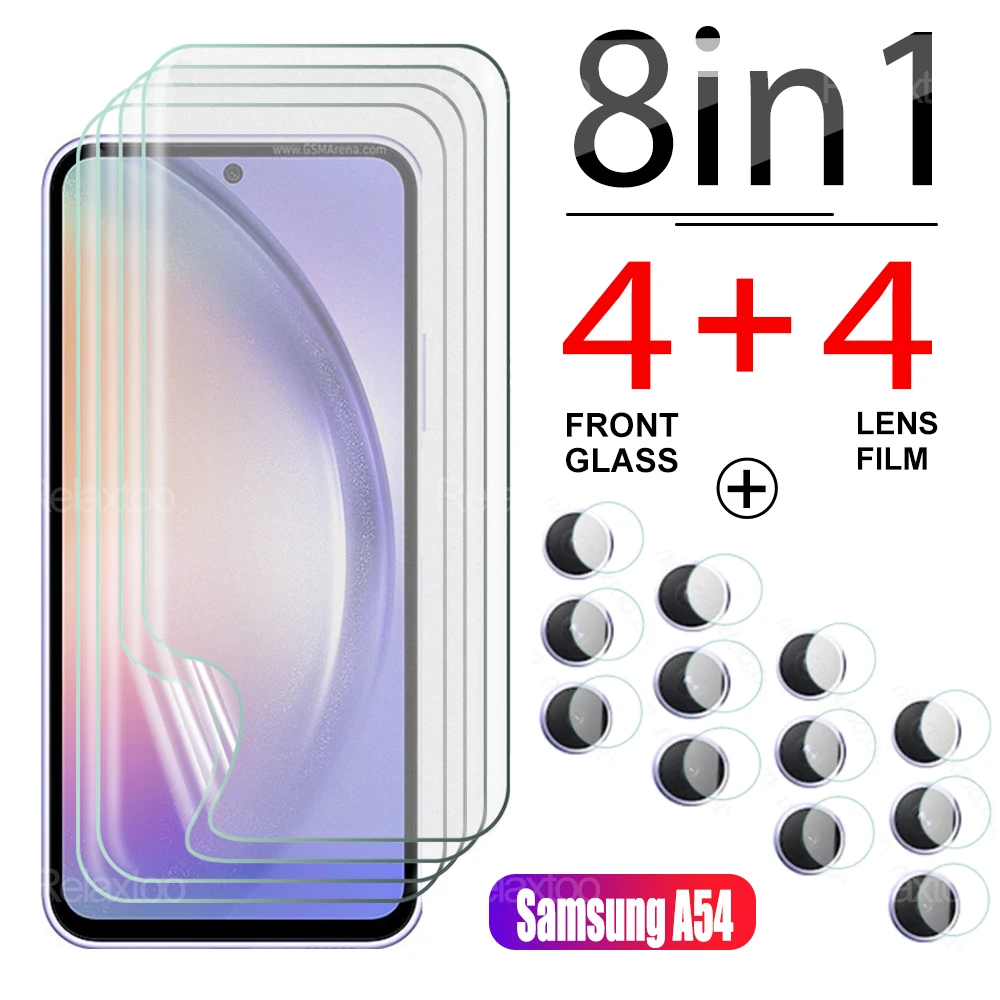 

8-IN-1 Hydrogel Films For Samsung Galaxy A54 A40 A41 A42 A50 A50s A51 A52 A52s A53 Camera Lens Films Screen Protector Full Cover