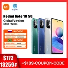 Смартфон Redmi Note 10 глобальная версия, 4 Гб 64 Гб5G ГБ, экран 128 дюйма, Восьмиядерный процессор, камера 48 МП, 700 мА  ч, NFC 5000