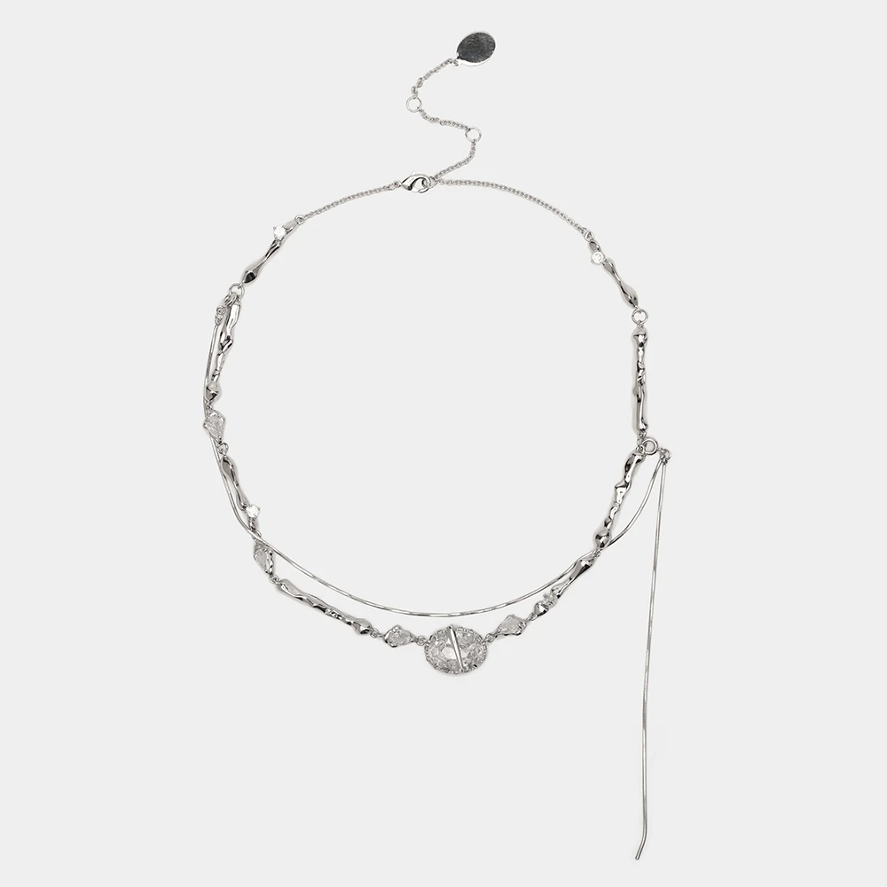 JBJD Fashion Trendy Zircon Geo Snake Chain Choker Jewelry Sexy Women Lady Gift Charm Necklace Accessories