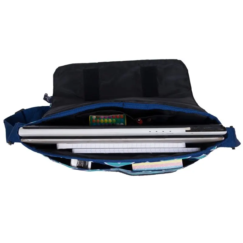 Perfect Chevron Blue 13-Inch Kids Messenger Bag, Ideal for School & Traveling for Girls