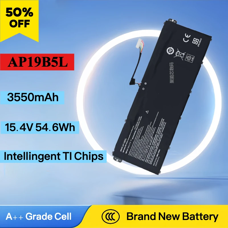 Совершенно новая замена аккумулятора AP19B5L 2025 для ACER Aspire 5 A515-43 A515-43G A515-52 A515-52G