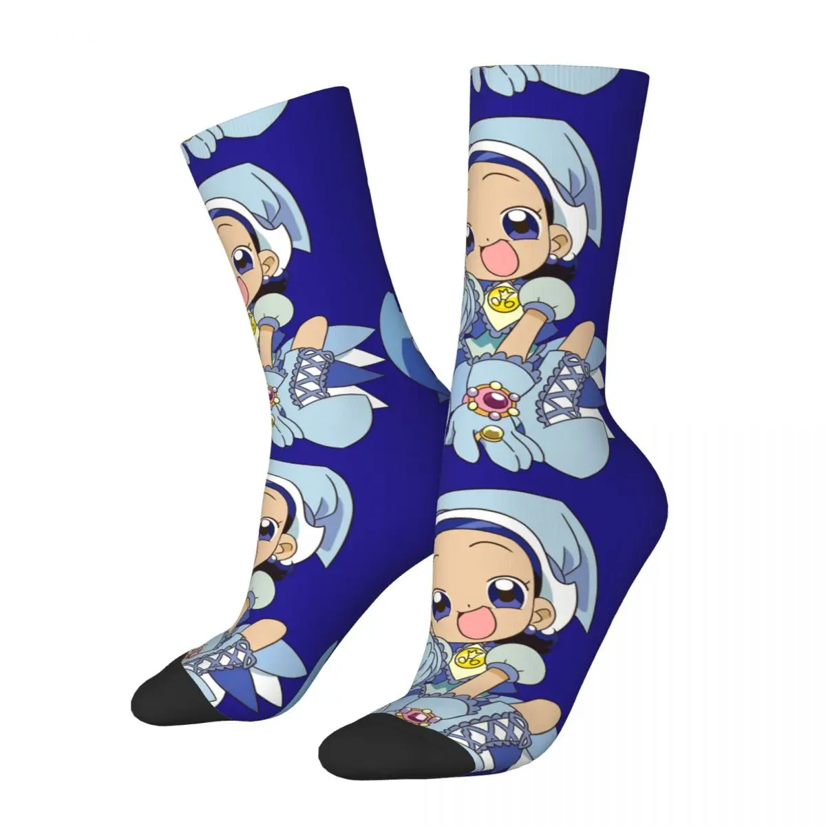 

Funny Crazy Sock for Men Mirabelle Classic Hip Hop Harajuku Ojamajo Doremi Aiko Seno Anime Happy Seamless Pattern Printed