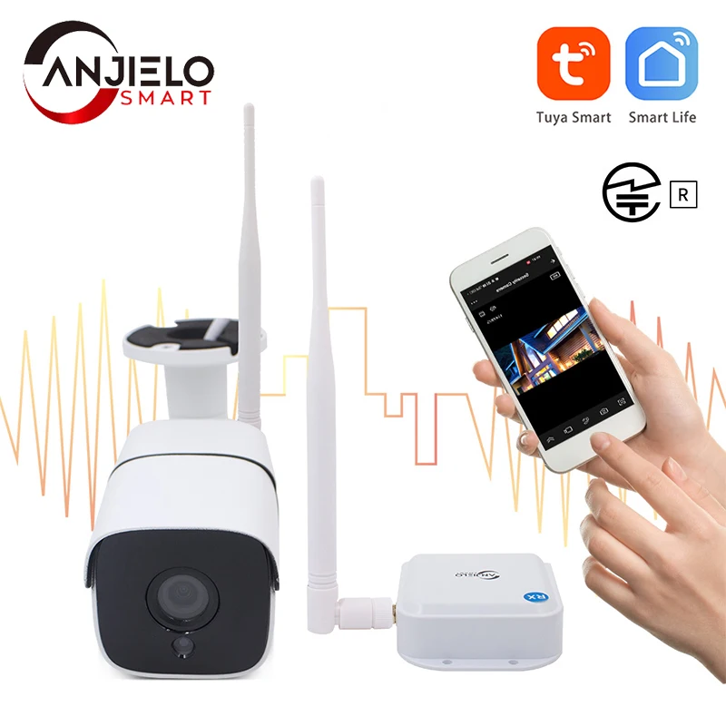 1080p Halow Wifi IP Camera Outdoor Wireless Net Bridge Long-Range Upto 1KM Security Surveillance Camera For Basement Garage Farm