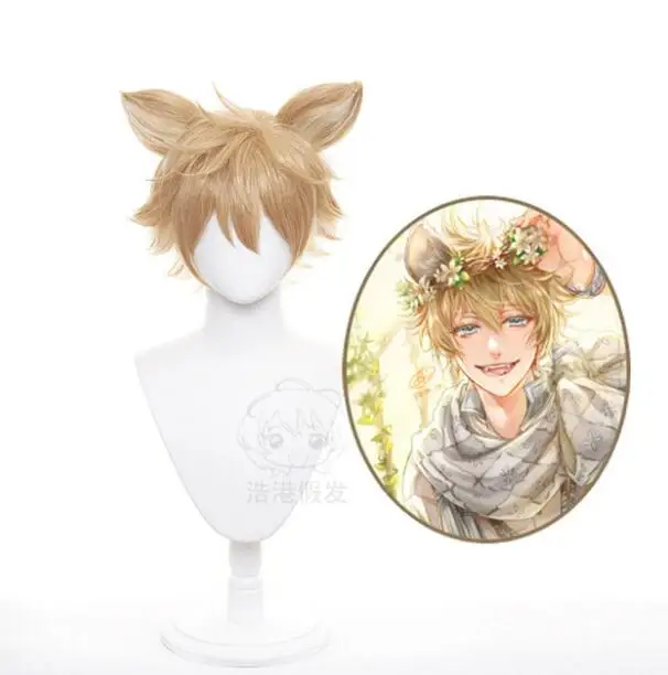 

Парик термостойкий для косплея с ушками для мужчин и женщин, из аниме «витая страна чудес», 30 см, для косплея