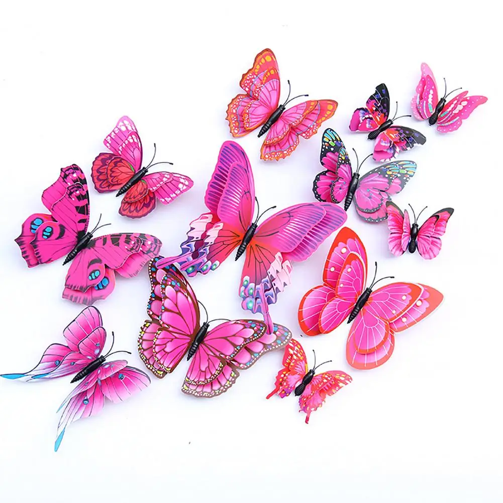 

Exquisite Butterfly Fridge Magnet Vibrant Butterfly Fridge Magnets Colorful Double-layered Wall Stickers for Home Party