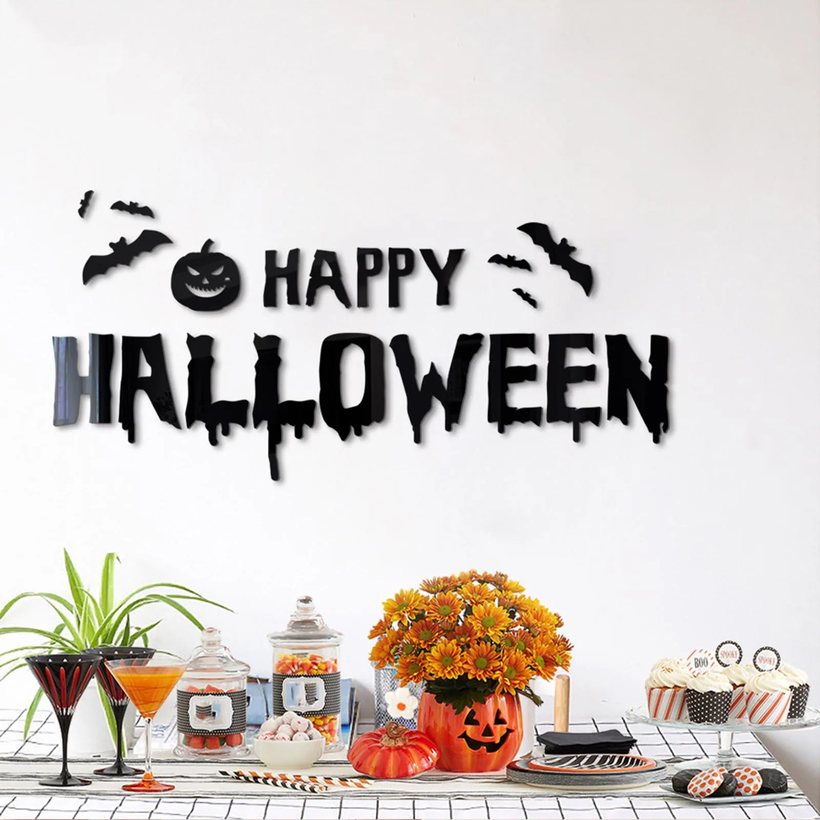 

Colorful Wallpaper for Men Bedroom Halloween Wall Decor Bat Decorations Wall Decal 3D Bats Decor Wall Stickers Self Adhesive DIY