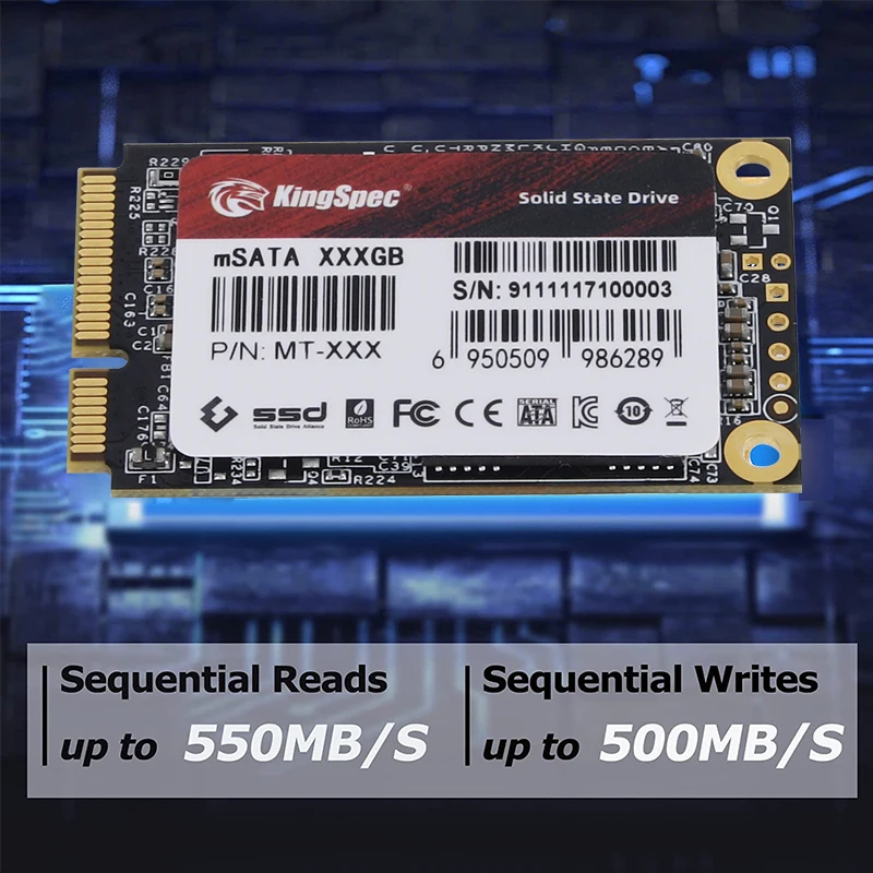 KingSpec msata ssd 120 ГБ 240 128 256 512 ТБ mini SATA Внутренний твердотельный жесткий диск для
