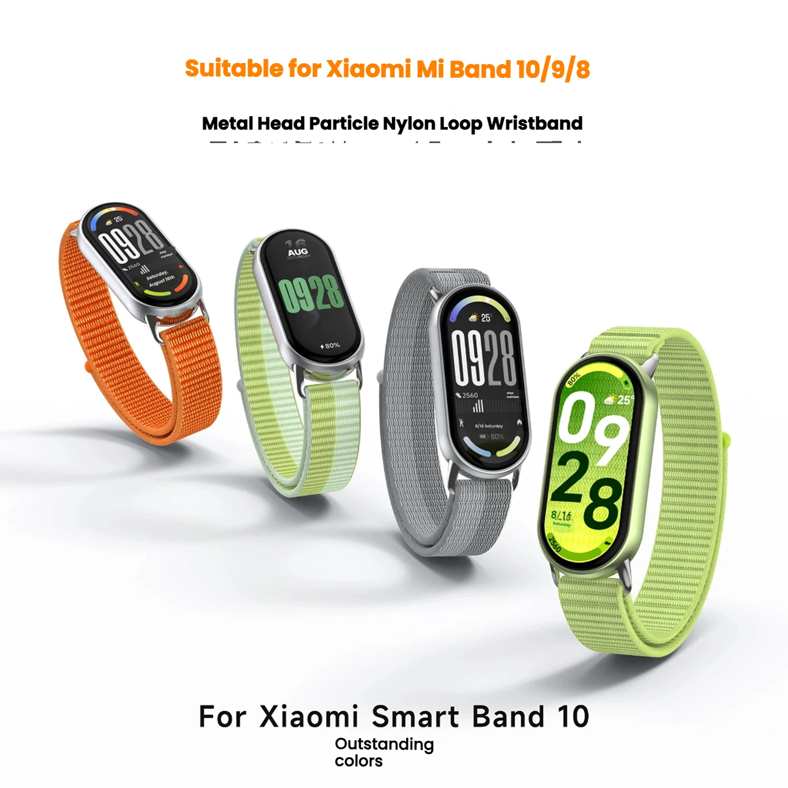 Фото Нейлоновая петля для умных часов Xiaomi Mi Band10, браслет, спортивный браслет Miband10, сменный браслет, смарт-браслет 10, 9 miband8, ремешок ﻿ №1