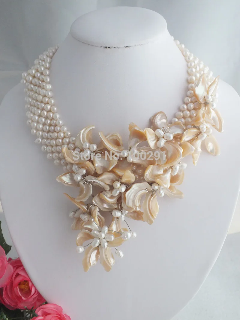 Модное чудесное ожерелье с цветком из ракушек африканские украшения 18 дюймов