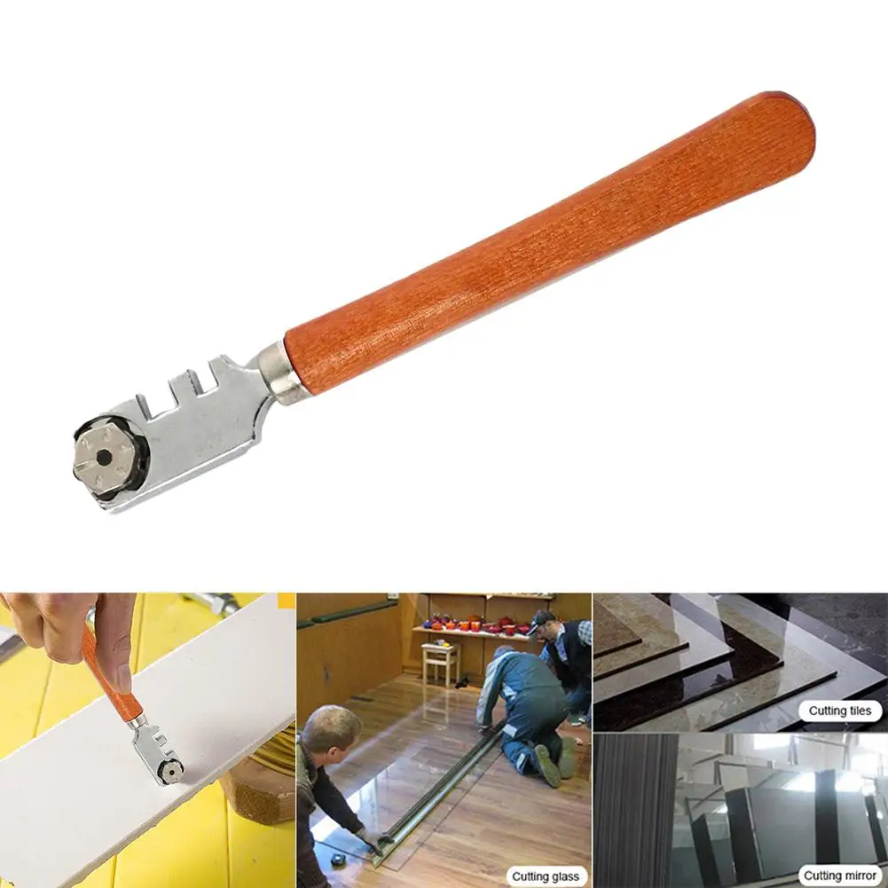 1 шт. 5 07 дюйма профессиональный шестиколесный стеклянный резак с деревянной
