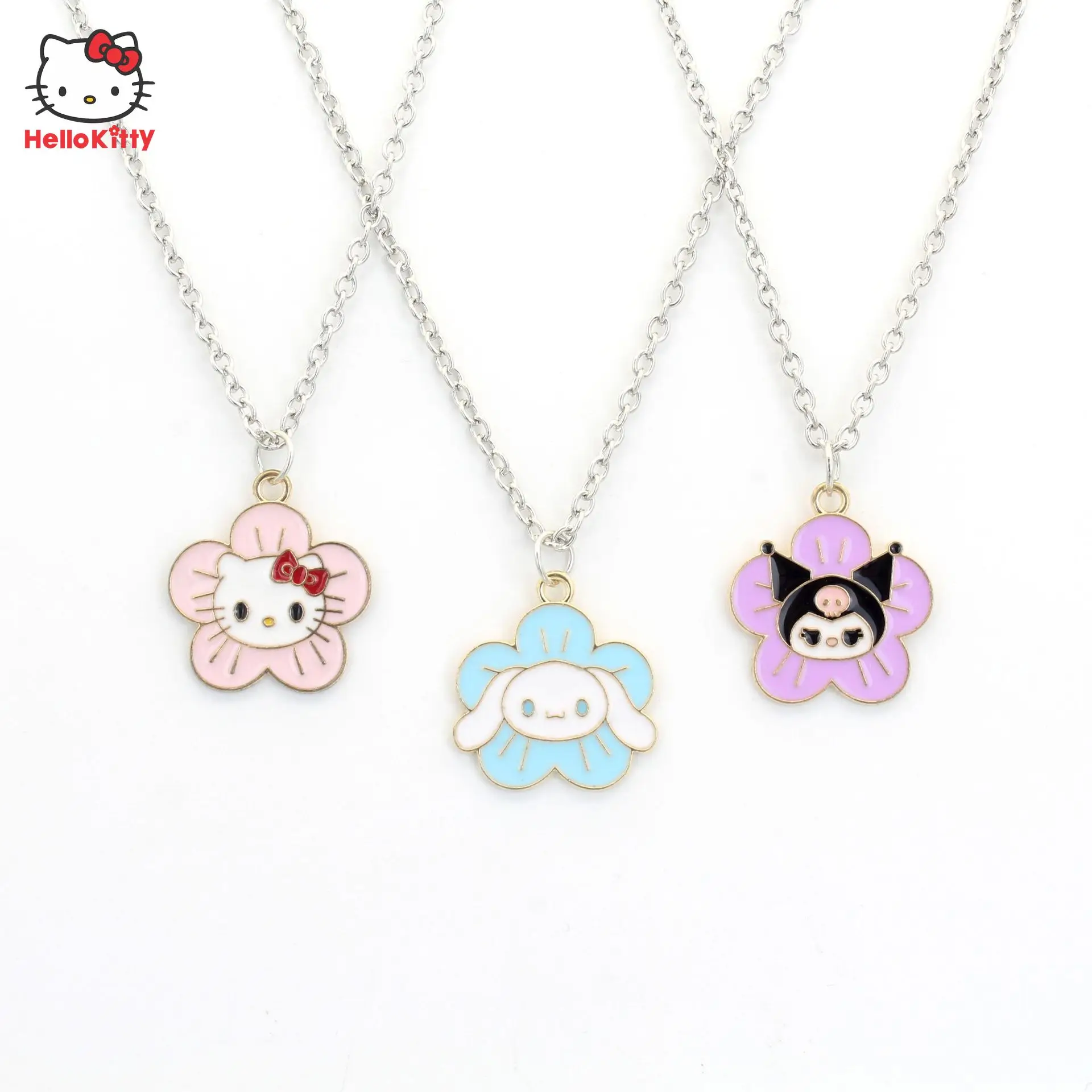

Kawaii Sanrio Hello Kitty Cinnamoroll Collarbone Necklace Anime My Melody Kuromi Pompompurin Cartoon Pendant Necklace Girls Gift