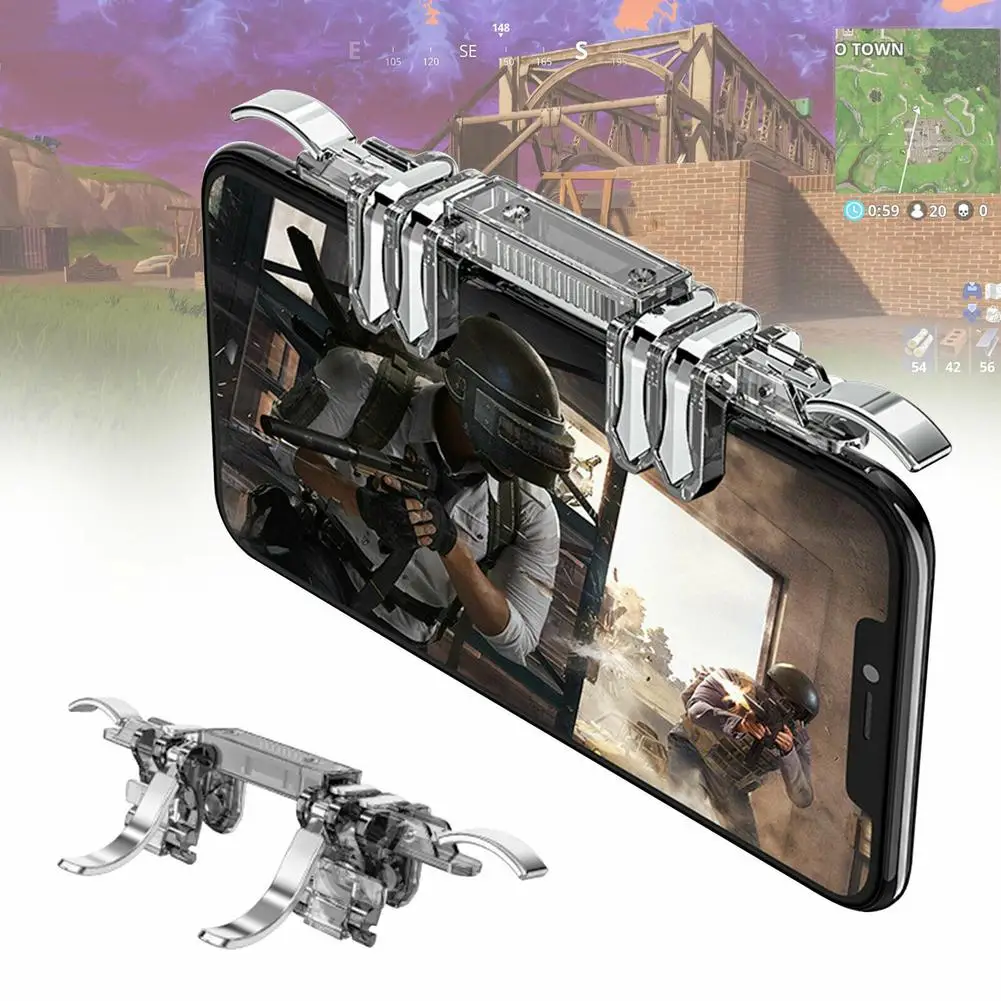 

6 Finger Controller Trigger Game Fire Button Handle Gamepad for PUBG iOS Android Game Accessories