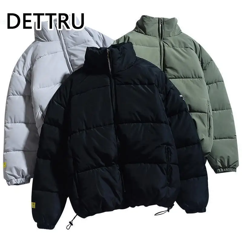 New Winter Men Solid Color Parkas Quality Brand Men Stand Collar Warm Thick Jacket Male Fashion Casual Parka Coat