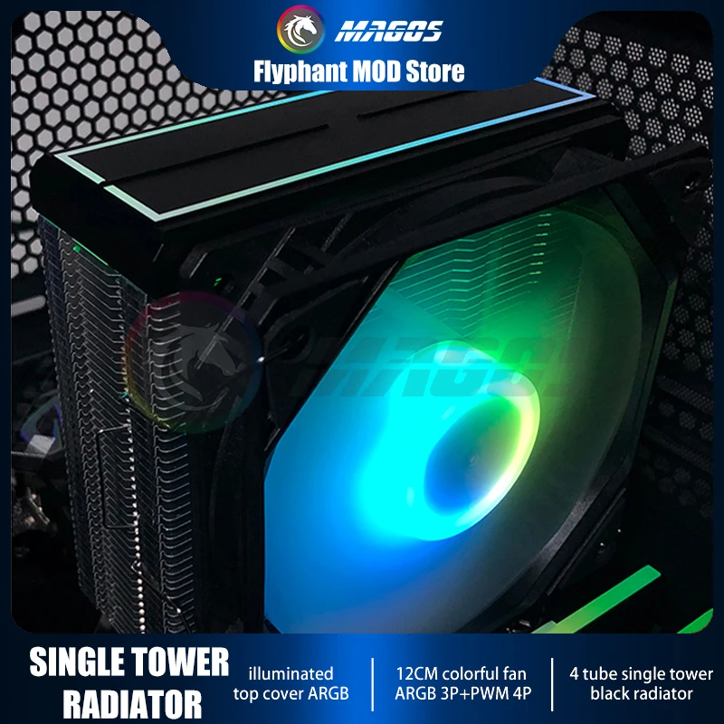 

SAMA Tower CPU Air Cooling For LGA 1700,1200,1366,115X/AM5,AM4,AM3,AM3+,AM2,AM2+,FM1,FM2 4 Copper Heatpipe CPU Cooler Radiator