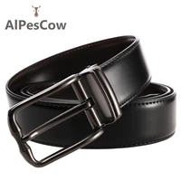 100 alps cowhide genuine leather belt for men pin buckle waist strap leisure male casual vintage high quality waistband luxury