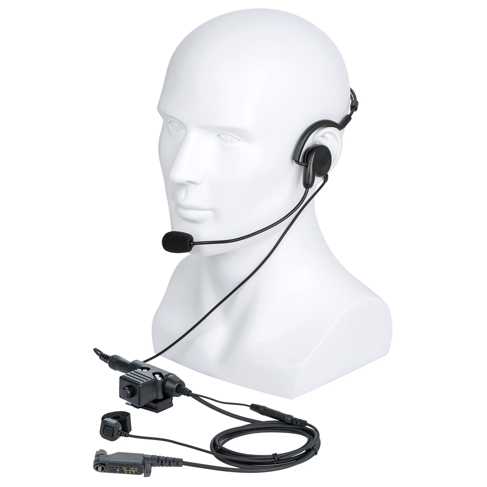 

walkie talkie 7.1mm bone conduction Headset Earpiece Microphone with Finger Microphone and U94 PTT Adapter for Hytera X1P