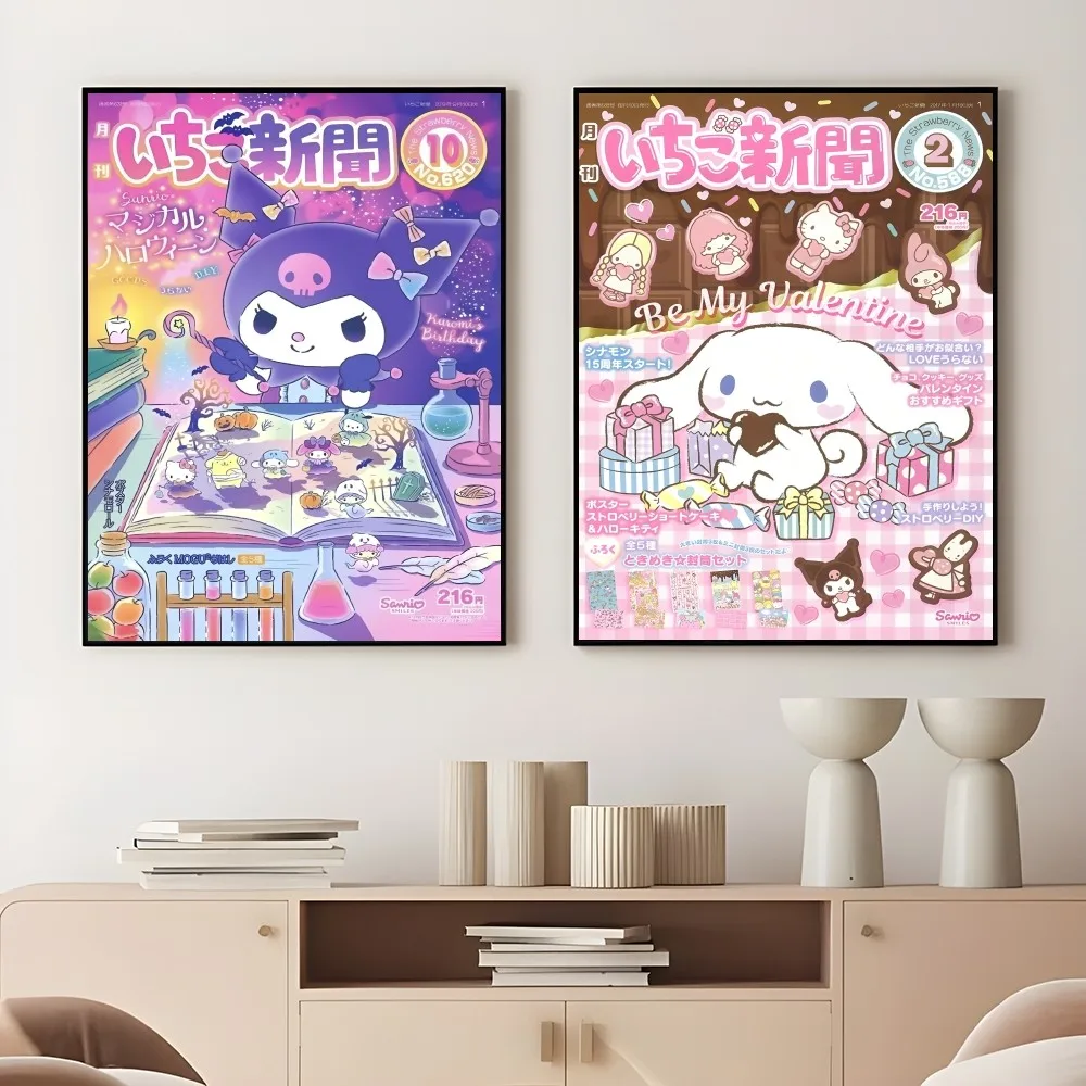 Hallokitty Cinnamoroll Kuromi милый постер липкий настенный художественный принт водостойкий
