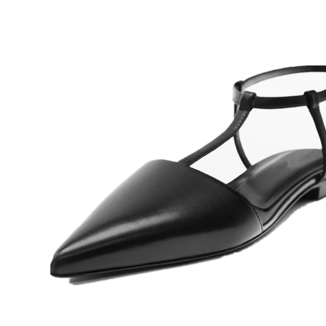 Dave&Di  Shoes Woman French Style Fashion Office Lady Pointed Toe Genuine Leather Party Sandals Women