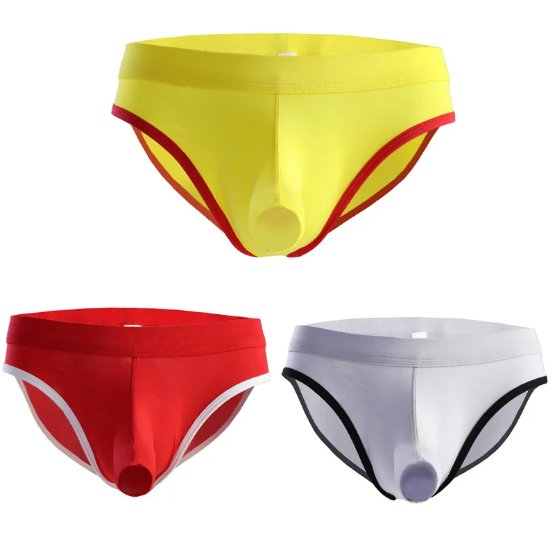 3PCS Men's Briefs Modal Panties Ultra-thin Underpants Man Low Waist Solid Trunk Elephant Nose Briefs Comfortable Underwear