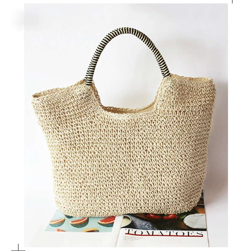 Woven Straw Bags for Women Wicker Woven Bag 2022 Summer Beach Handbags and Purse Big Rattan Shoulder Bag Travel Shopper Tote