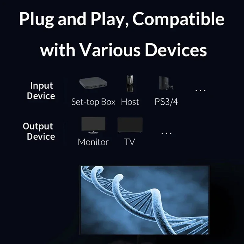 Разветвитель 4K HDMI 1x8 видеораспределитель конвертер для DVD PS3 Xbox PS4 ноутбука ПК к