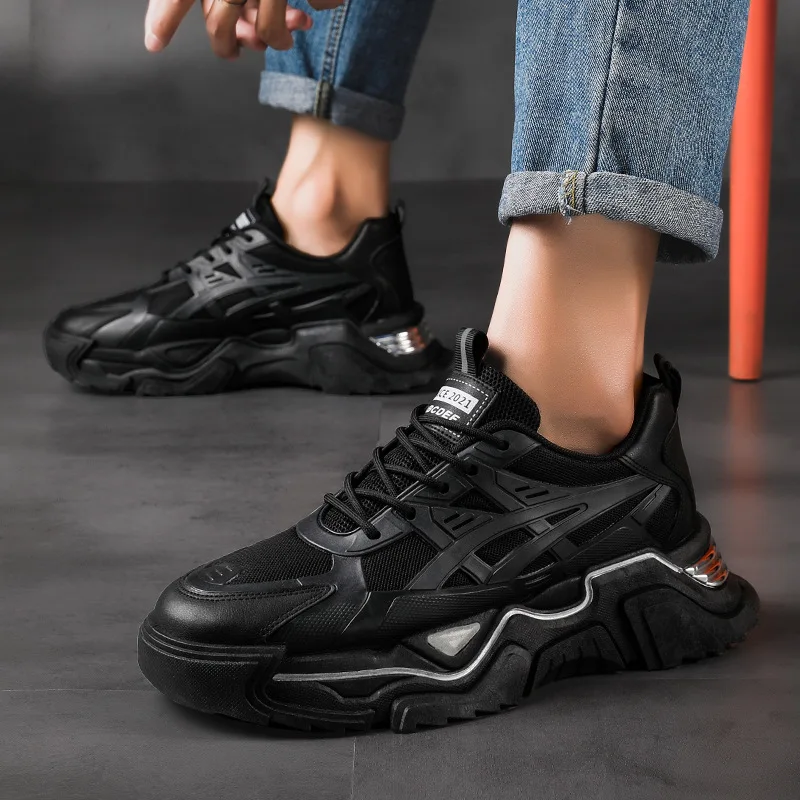 2022 Thick-soled Dad Shoes Color-changing Sports Men's Shoes Autumn New Breathable Mesh Sports Fitness Running Shoes