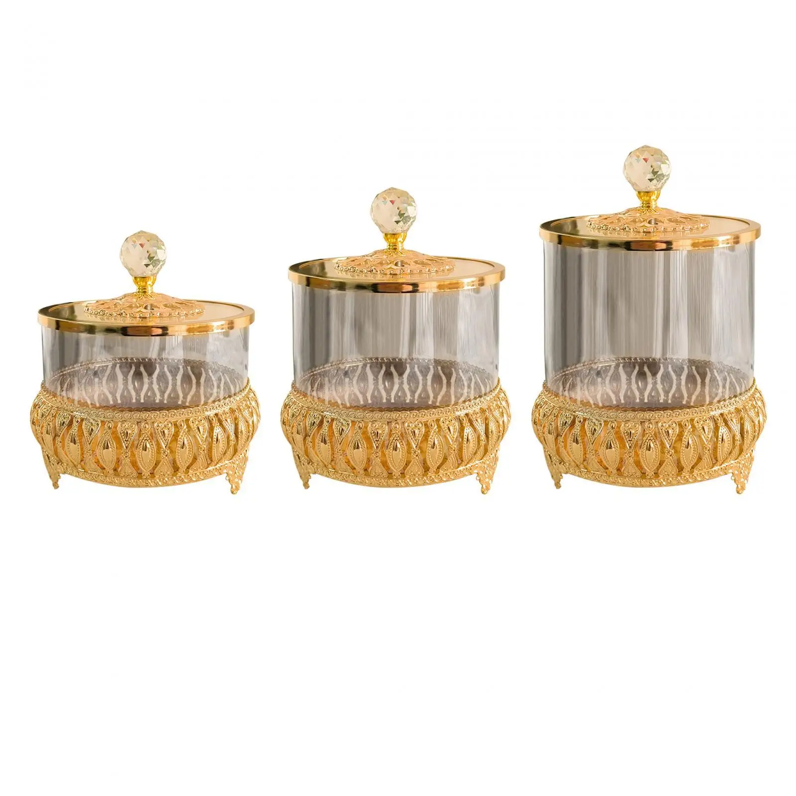 

Glass Storage Jars Food Snack Container Clear Vanity Jewelry Box for Office
