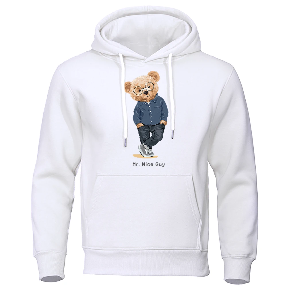 Джентльменские толстовки с принтом Mr. Bear Nice Guy мужские повседневные уличные