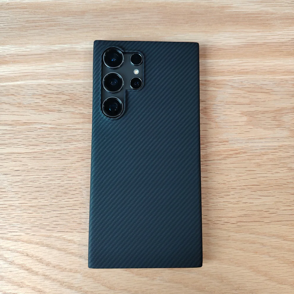 Черный чехол для телефона SAMSUNG Galaxy S24 Ultra s24u 24u кевларовый настоящий арамидный