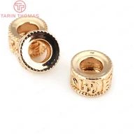 29966pcs 8 7x5 4mm 24k gold color plated brass large hole spacer beads bracelet beads jewelry accessories