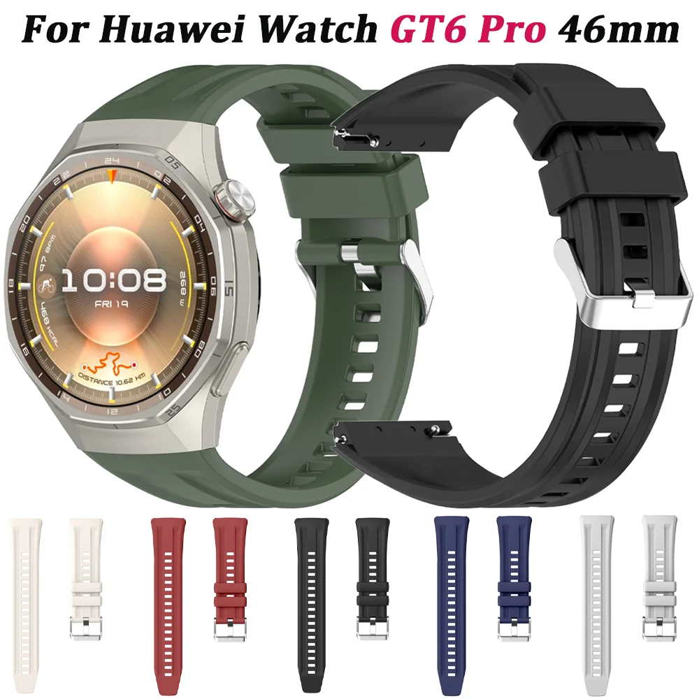Фото Оригинальный силиконовый ремешок для Huawei Watch GT6 Pro 46 мм, спортивный браслет, сменный ремешок для Huawei Watch GT6 Pro 46 мм, Correa №1