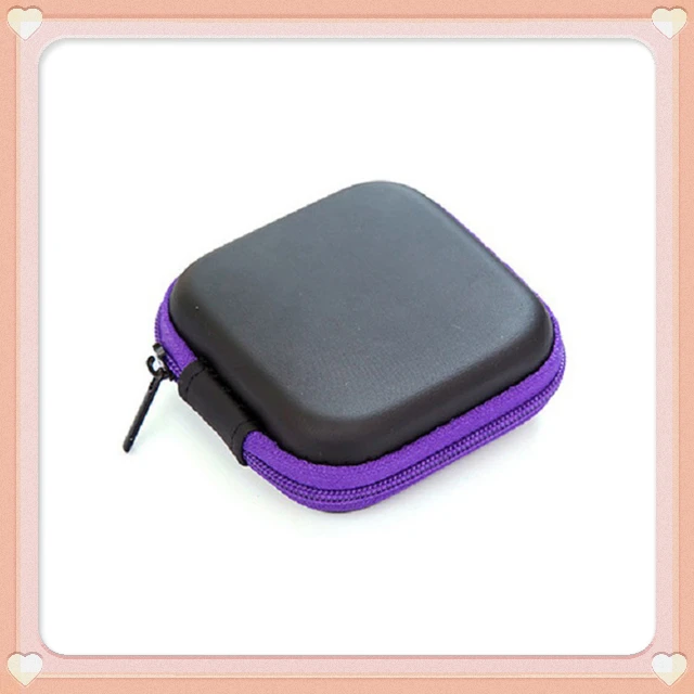 

Zipper Hard Headphone Holder Case Portable Earbuds Pouch Box Earphone Storage Bag Protective USB Cable Organizer Storage