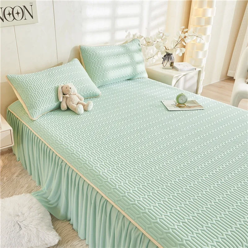 Летние Натяжные простыни юбки дышащий латексный крутой коврик матовые защитные