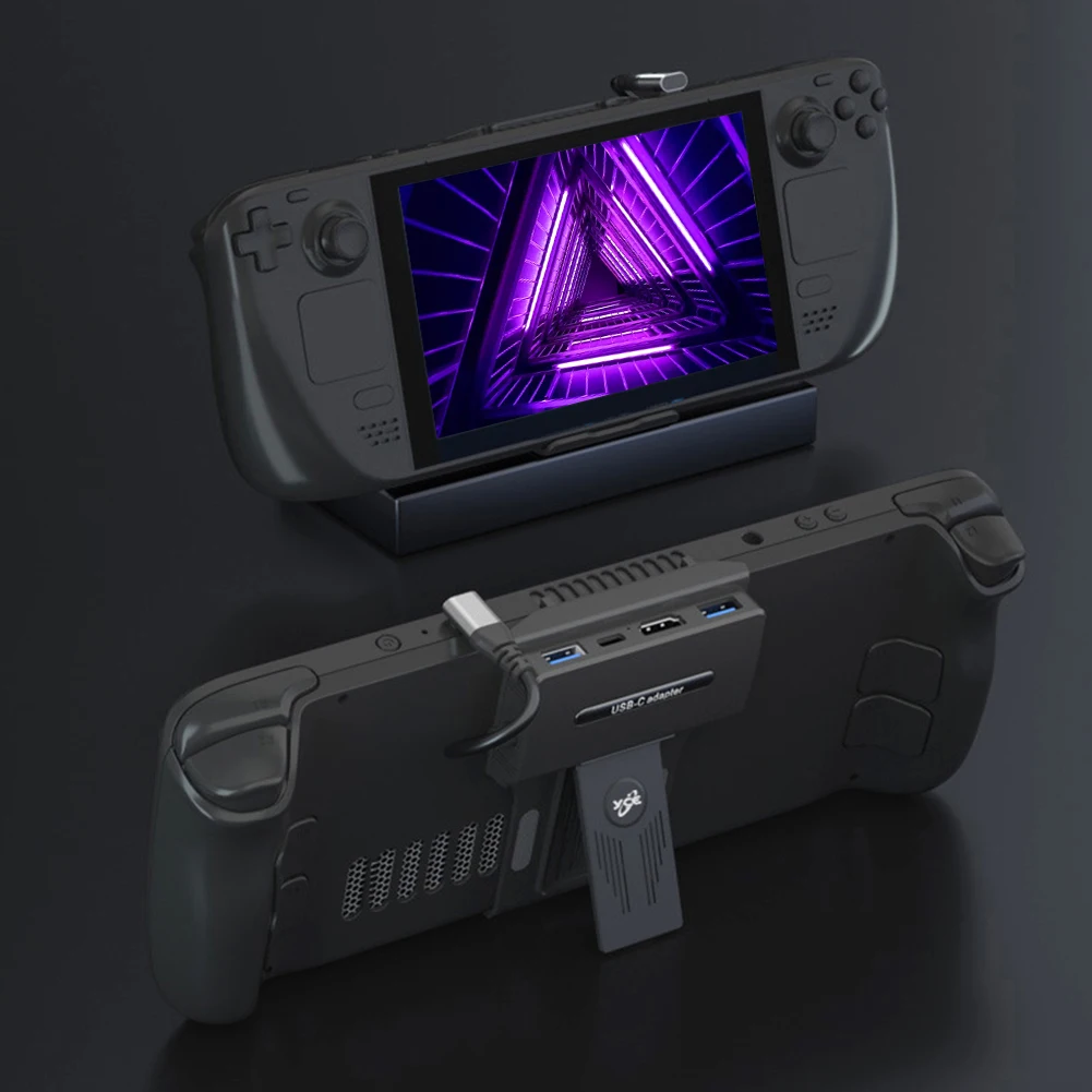 Фото Док-станция 5 в 1 USB C для Steam Deck 100 Вт PD3.0, концентратор быстрой зарядки с HDMI 4K, 60 Гц и USB-портами №1