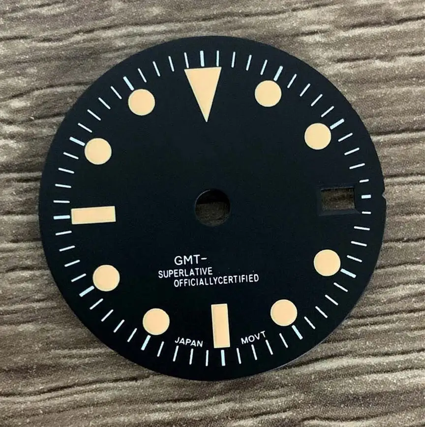 NH34 Watch Accessory 29mm Dial Green Luminous Modified Calendar Dial For Mechanical GMT NH34  Movement