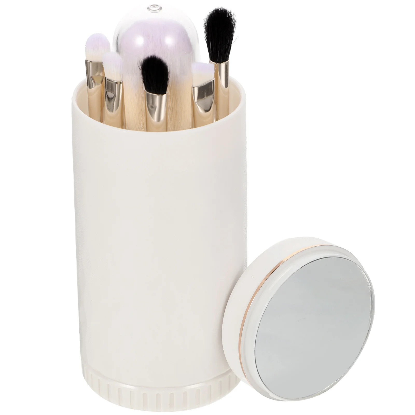 

Brushes Makeup Brush Travel Set Eye Mini Kit Shadow Mirror Round Foundation Case Tool Handle Lid Blush Organizer Loose Corner