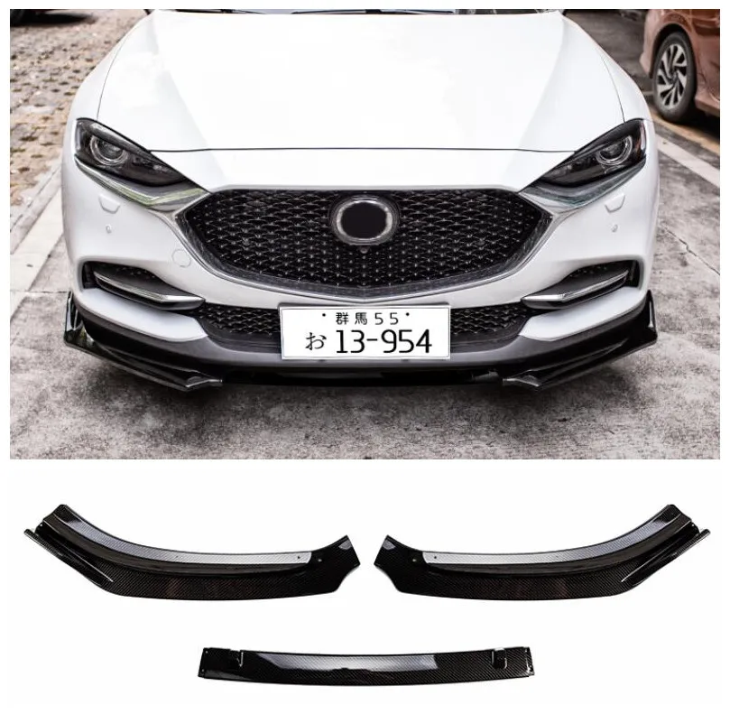 

High Quality ABS Bright Black Front Bumper Lip Splitters Diffuser Lip Spoiler For Mazda CX-4 2016 2017 2018 2019 2020 2021 2022