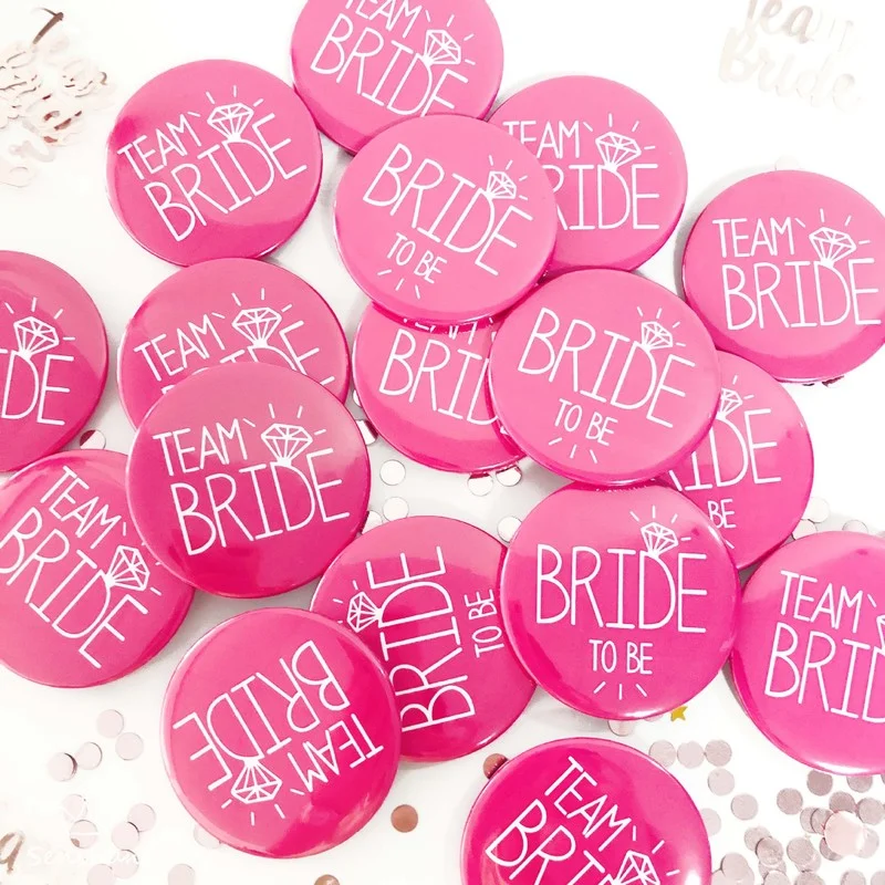 

6Pcs Bride To Be Badge Team Bride Gifts Bachelorette Party Decoration Badge Hen Party Wedding Party Decoration for Groom