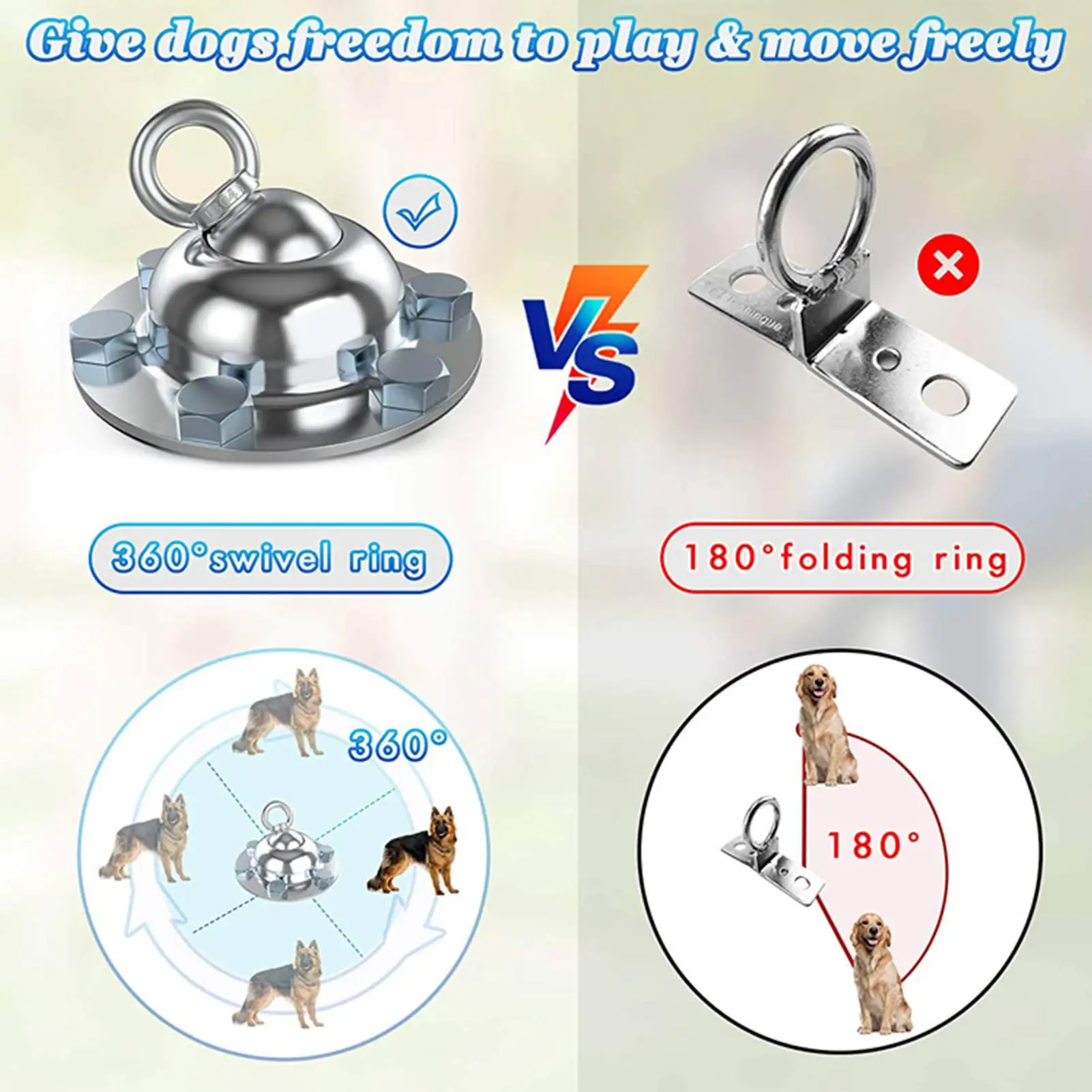 

360 Поворотный галстук для собак на вынос 360 Поворотный галстук для собак на вынос для двора устойчивый к ржавчине якорь для собак трос вмещае...