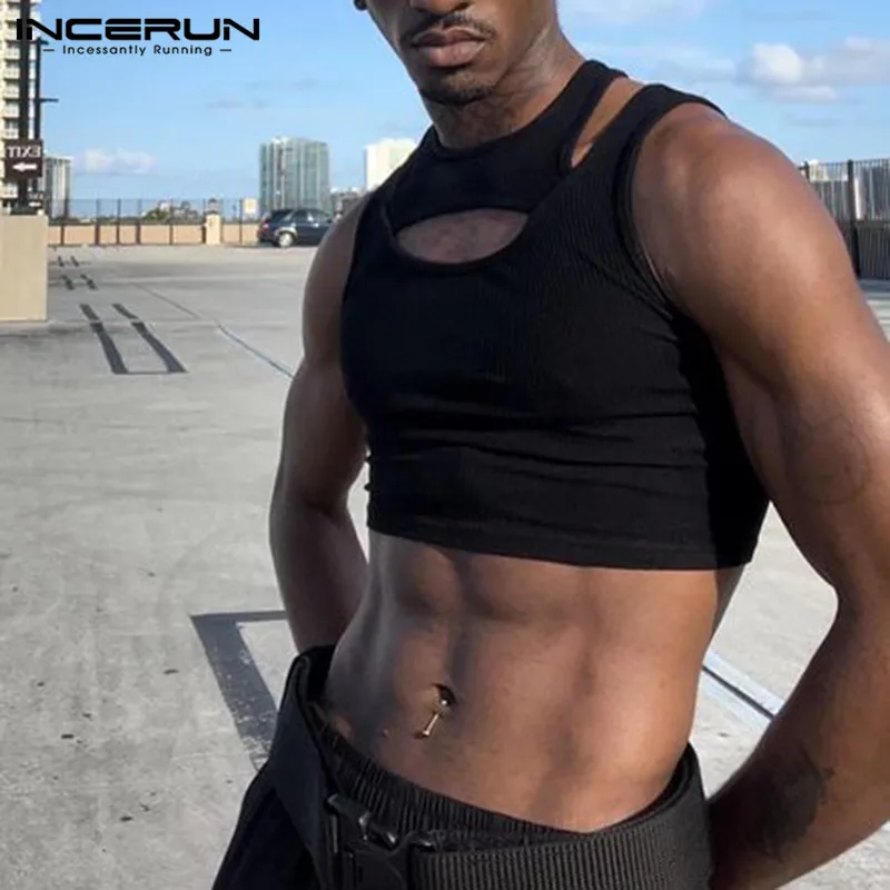 

Мужская однотонная майка с круглым вырезом, без рукавов