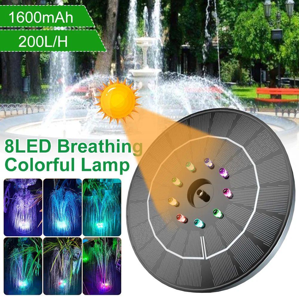 

Плавающая ванна для птиц, Солнечный водяной фонтан, бассейн, водопад, садовое украшение, уличный мини-фонтан с питанием от солнечной энергии...