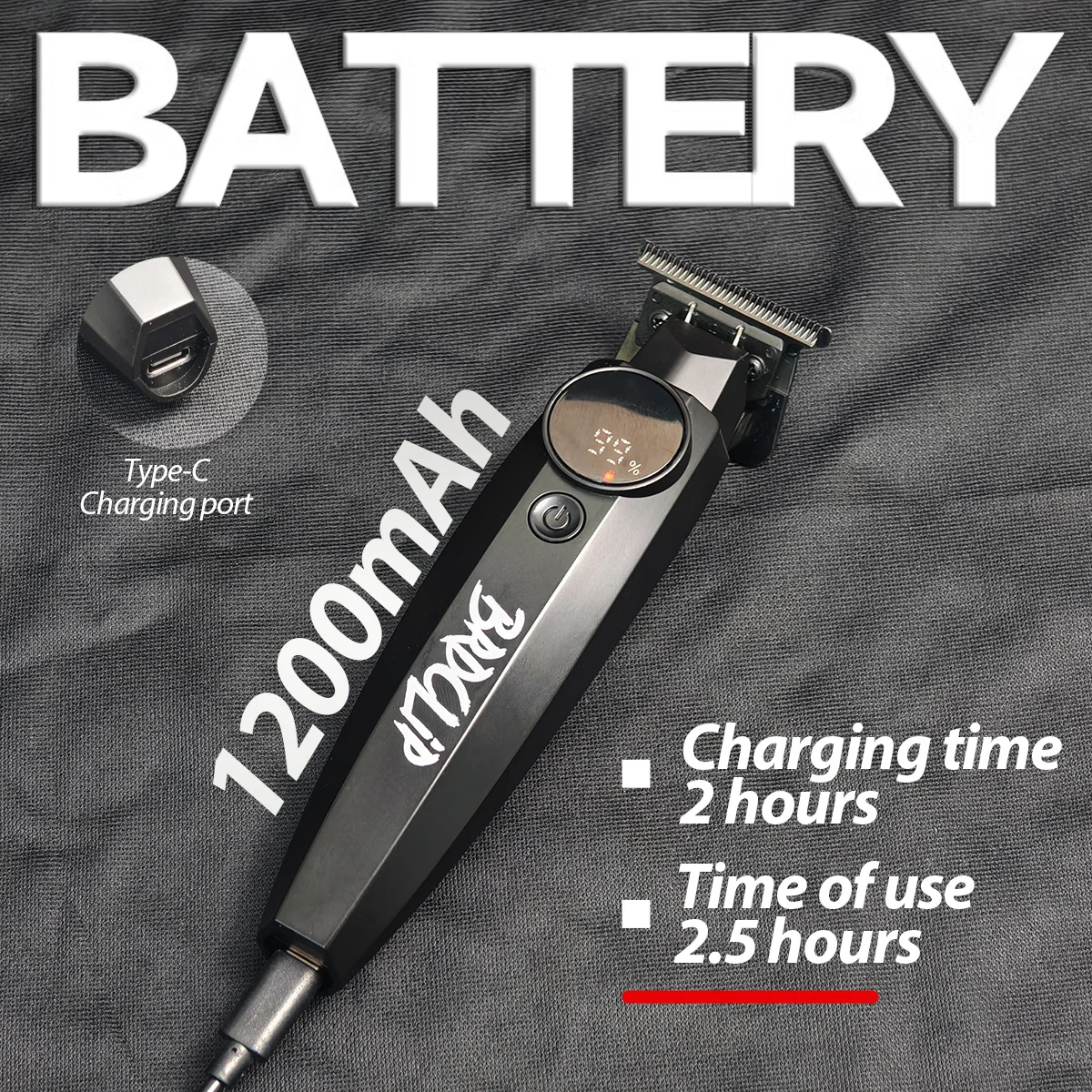 Беспроводная Машинка для стрижки волос с ЖК-дисплеем 7500 об./мин.