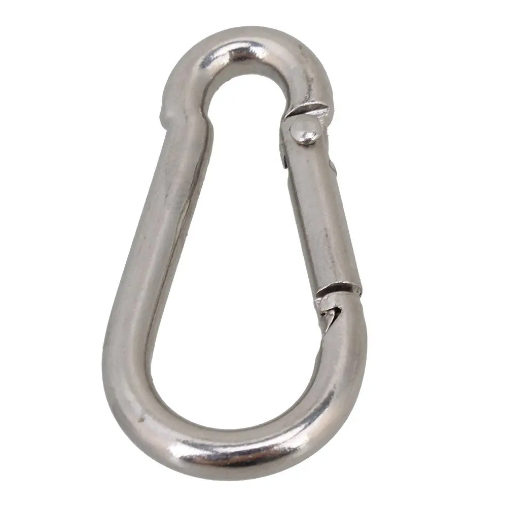 

5pcs 304 Stainless Steel M4 M5 M6 M8 Multifunctional Spring Snap Carabiner Quick Link Lock Ring Hook