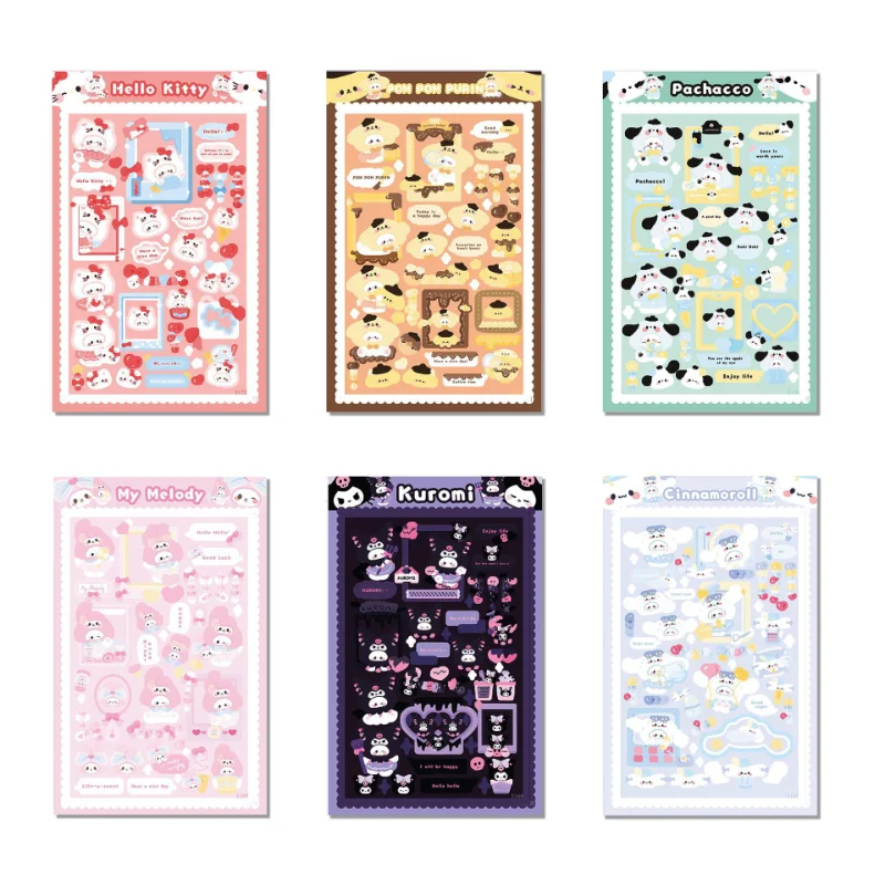 

Kuromi My Melody Cinnamoroll Pompompurin наклейка для карт s Матовый мультяшный ручной аккаунт маленькая карта материал наклейка милые подарки игрушки