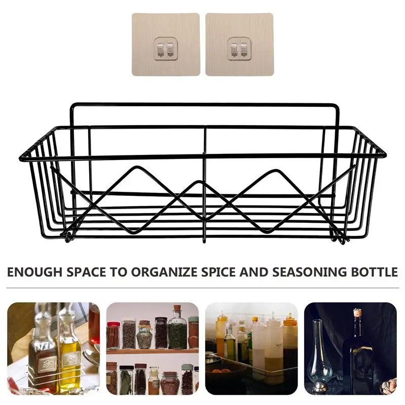 

1Pc Home Kitchen Seasoning Bottle Rack Multi-function Storage Rack (Black)