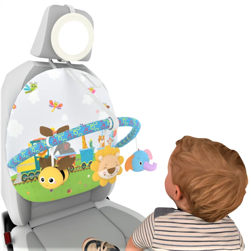 

Baby Car Seat Toy with Rear Mirror and Arch Activity Center for 0 Months and up