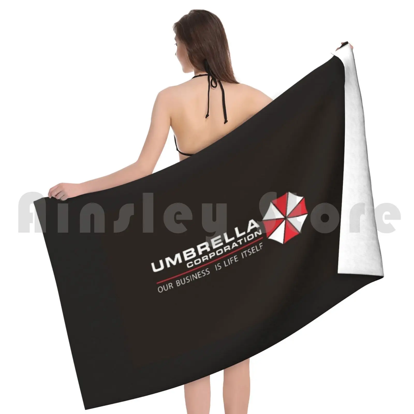Банное полотенце Umbrella Corporation Пляжная подушка зомби апокалипсис видеоигра