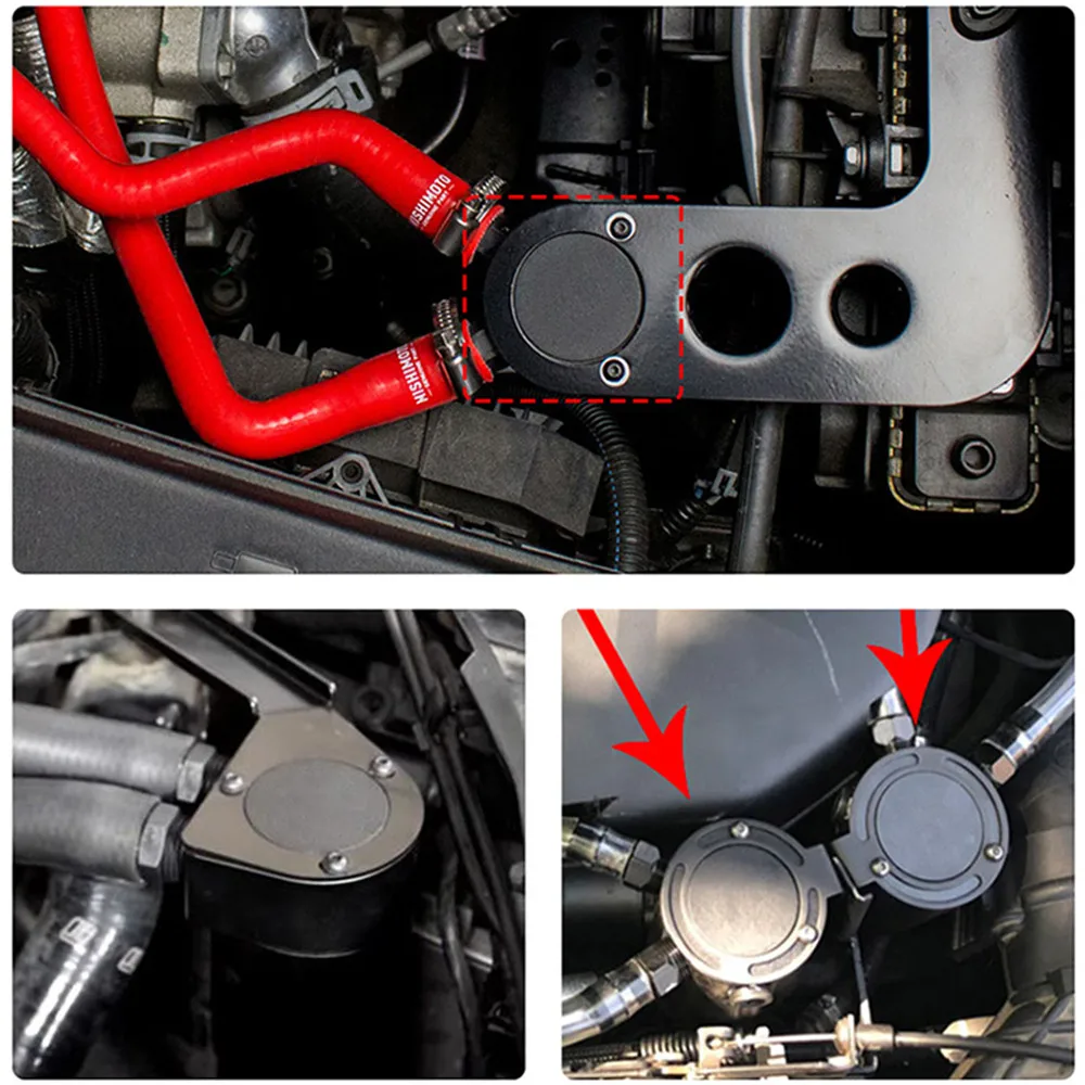 

Durable Racing Baffled 2-Port Oil Catch Can Tank Auto Vehicle Replacement Air-Oil Separator Waste Gas Oil Recover Pot