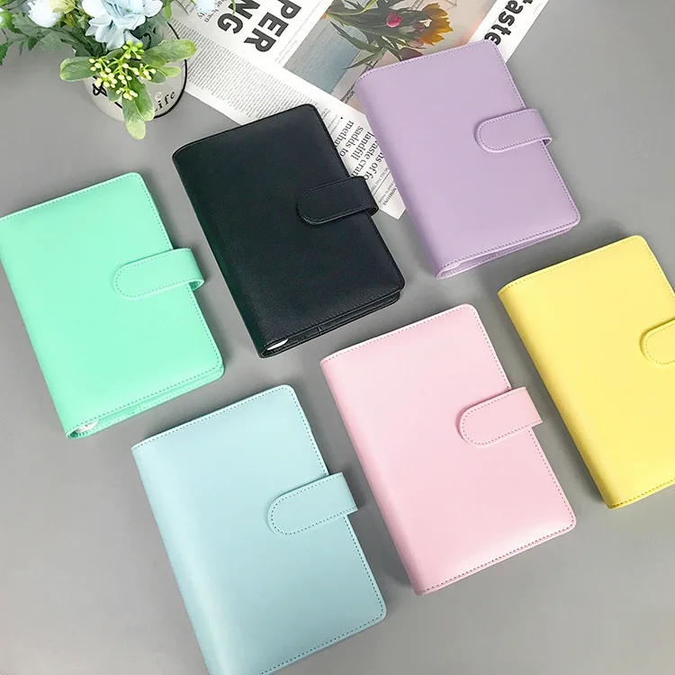 Diary Colorful A5/A6 PU Macaroon Loose-Leaf Cover Binder Dairy Notebooks Hard Cover Refill Journal Travelers Leather Cover