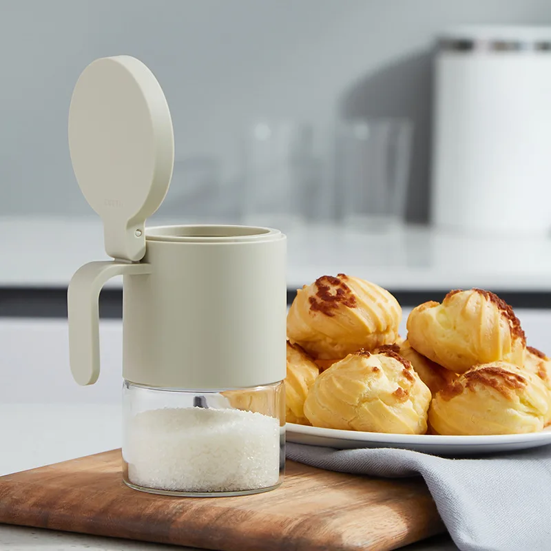 

Банка для приправ, стеклянные банки, кухонная емкость для хранения, бытовая соль, Мононатриевый Глютамат с ложкой, влагостойкая, удобная очистка